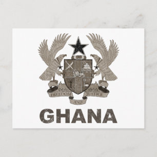 Vintage Ghana Coat Of Arms Postcard