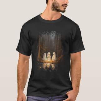 Vintage Ghost Campfire Camping Gothic Halloween T  T-Shirt