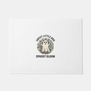 Vintage Ghost Floral Cute Halloween Boo Bouquet_1 Doormat