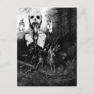 Vintage Ghost Illustration Postcard