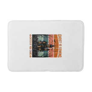 Vintage Ghost Is Coming Haunted House Halloween De Bath Mat