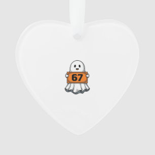 Vintage Ghost Number 67 Halloween Shirt Design_1 Ornament