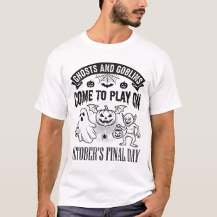 Vintage Ghosts And Goblins Halloween Shirt Design_