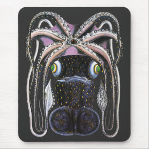 Vintage Giant Octopus or Squid, Marine Life Animal Mouse Pad