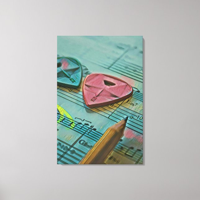 Vintage gift for a guitarist canvas print (Front)
