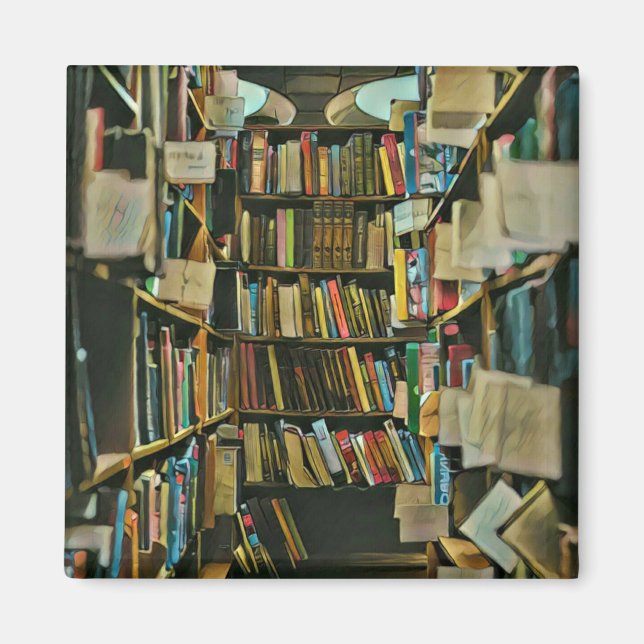 Vintage gift for book lovers magnet (Front)