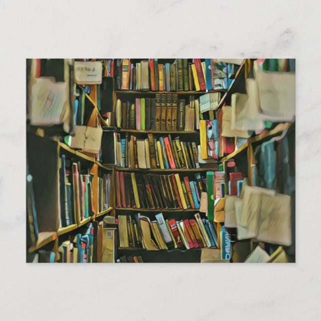 Vintage gift for book lovers postcard (Front)
