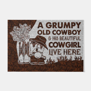 Vintage Gift For Cowboy, Cowboy Design Doormat