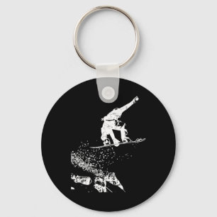 Vintage Gift For Snowboarder Wintersport Design Sn Keychain