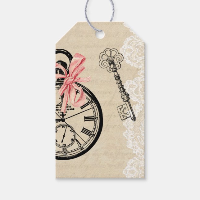 Vintage gift tags with lace - personalize (Front)