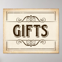 Vintage GIFTS Sign Print
