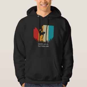 Vintage Gimmelwald Switzerland Rock Climbing Bould Hoodie