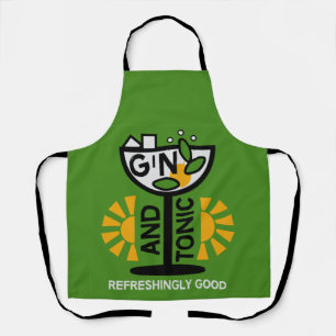 Vintage Gin And Tonic Art Apron