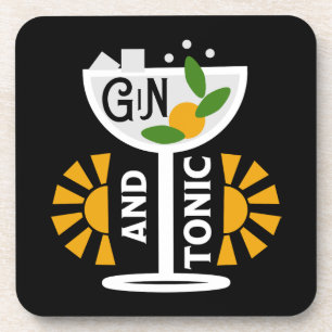 Vintage Gin And Tonic Art Coaster