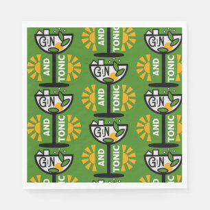 Vintage Gin And Tonic Art Napkin