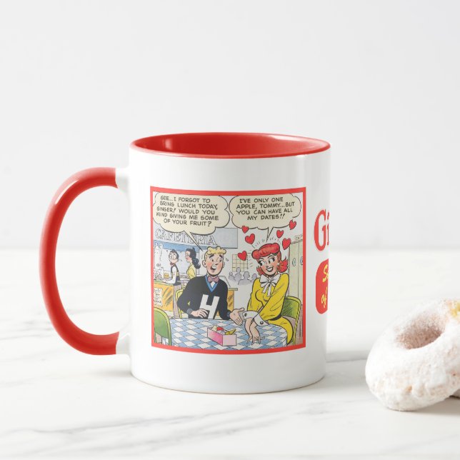 Vintage Ginger Sweethearts. Mug (With Donut)