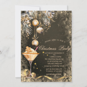 Vintage Gingerbread Cookie Drink Balls Christmas Invitation
