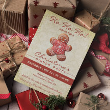 Vintage Gingerbread Man Christmas Party 