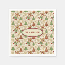 Vintage Gingerbread Man & Christmas Trees Custom 