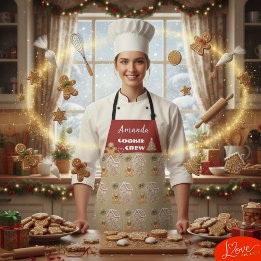 Vintage Gingerbread Man, House, Tree, Christmas Apron