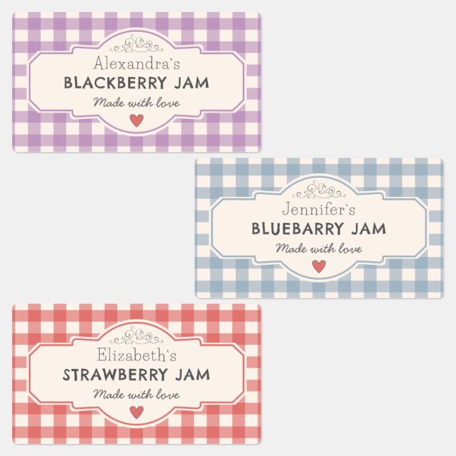 Vintage Gingham Made With Love Jar (Group)