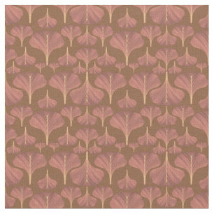 Vintage Gingko Brown Floral Pattern  Fabric