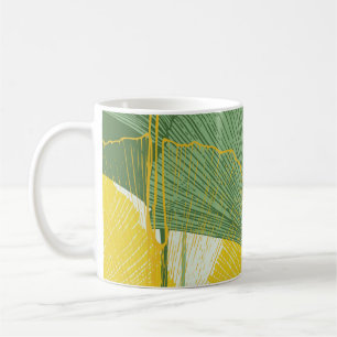 Vintage Ginkgo Biloba: Tropical Leaves Coffee Mug