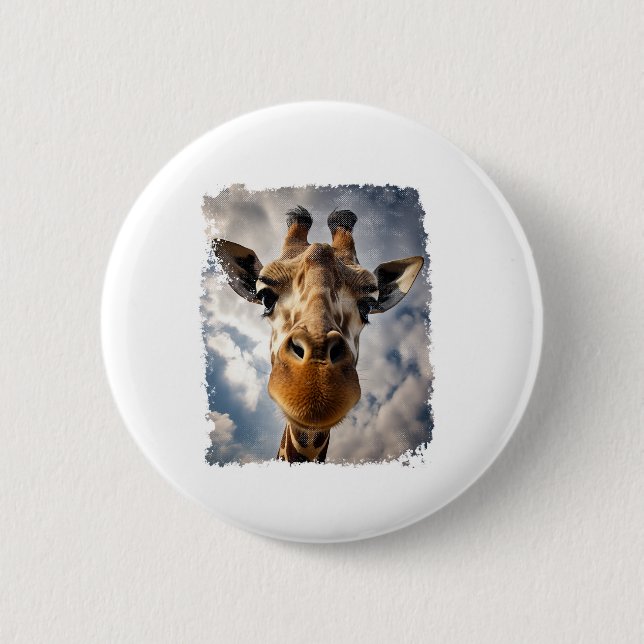 Vintage Giraffe   2 Inch Round Button (Front)