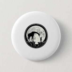 Vintage Giraffe and Child Moon Silhouette Shirt_1 2 Inch Round Button