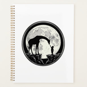 Vintage Giraffe and Child Moon Silhouette Shirt_1 Planner