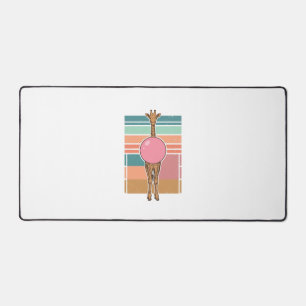 Vintage Giraffe Bubblegum Engraving Shirt Design_1 Desk Mat