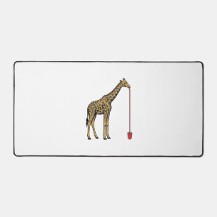 Vintage Giraffe Drinking Straw Vector Design_1 Desk Mat