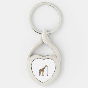 Vintage Giraffe Drinking Straw Vector Design_1 Keychain