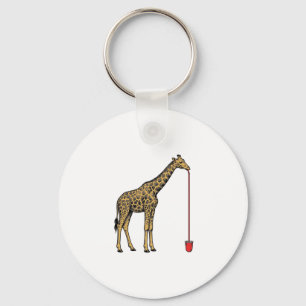 Vintage Giraffe Drinking Straw Vector Design_1 Keychain