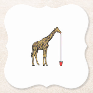 Vintage Giraffe Drinking Straw Vector Design_1 Paper Coaster