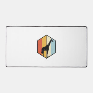 Vintage Giraffe Geometric Safari Vector Shirt_1 Desk Mat