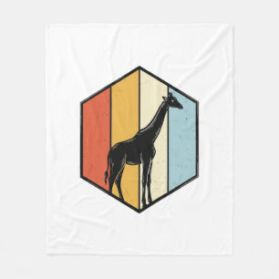 Vintage Giraffe Geometric Safari Vector Shirt_1 Fleece Blanket