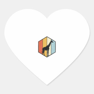 Vintage Giraffe Geometric Safari Vector Shirt_1 Heart Sticker