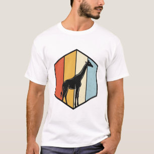 Vintage Giraffe Geometric Safari Vector Shirt_1 T-Shirt