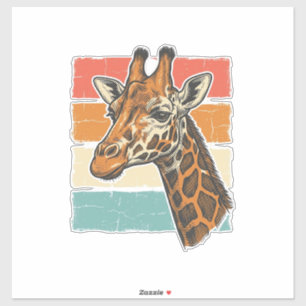 Vintage Giraffe Head Retro Sunset Vector Design_1