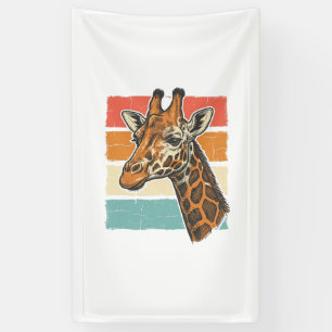 Vintage Giraffe Head Retro Sunset Vector Design_1 Banner