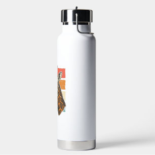 Vintage Giraffe Head Retro Sunset Vector Design_1 Water Bottle