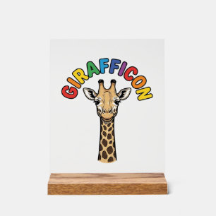 Vintage Giraffe Icon Cute Animal Shirt Design_1 Acrylic Sign