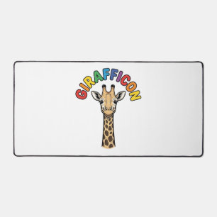 Vintage Giraffe Icon Cute Animal Shirt Design_1 Desk Mat