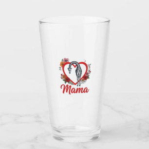 Vintage Giraffe Mama Floral Heart Shirt Design_1 Glass