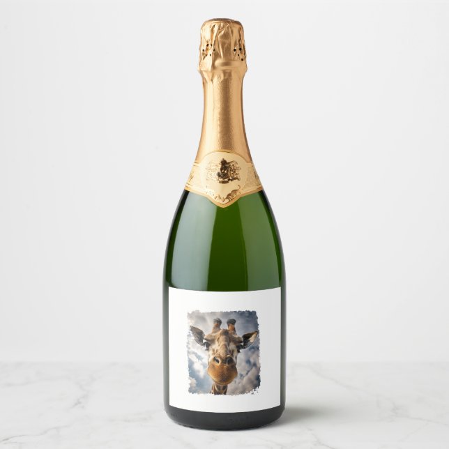 Vintage Giraffe   Sparkling Wine Label (Front)