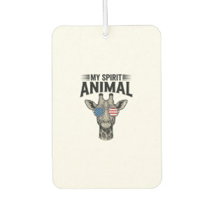 Vintage Giraffe Spirit Animal Patriotic Shirt Desi Air Freshener