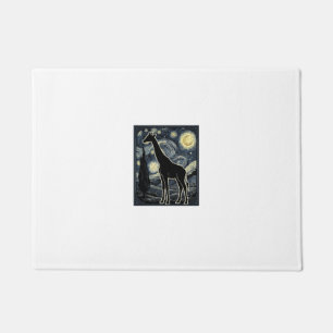 Vintage Giraffe Starry Night Engraving Shirt_1 Doormat