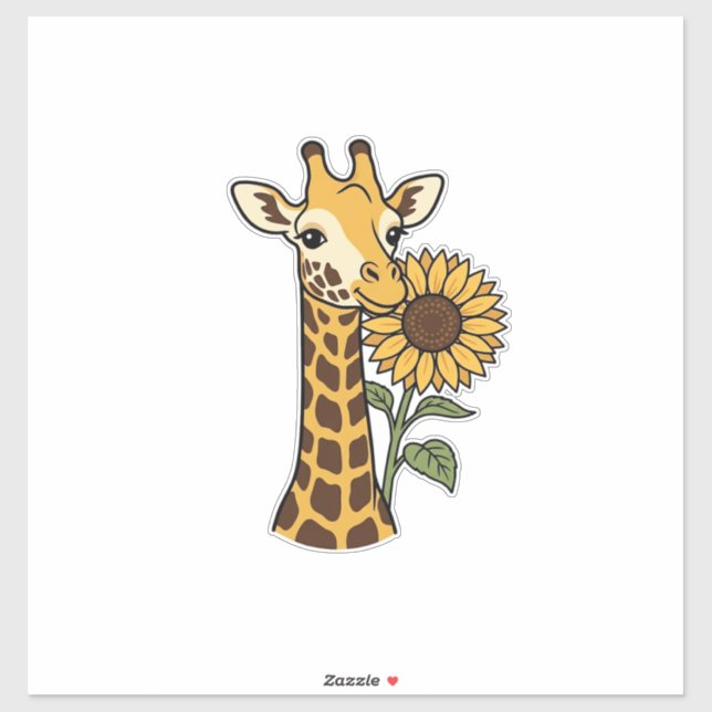 Vintage Giraffe Sunflower Vector Design_1 (Sheet)