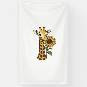 Vintage Giraffe Sunflower Vector Design_1 Banner